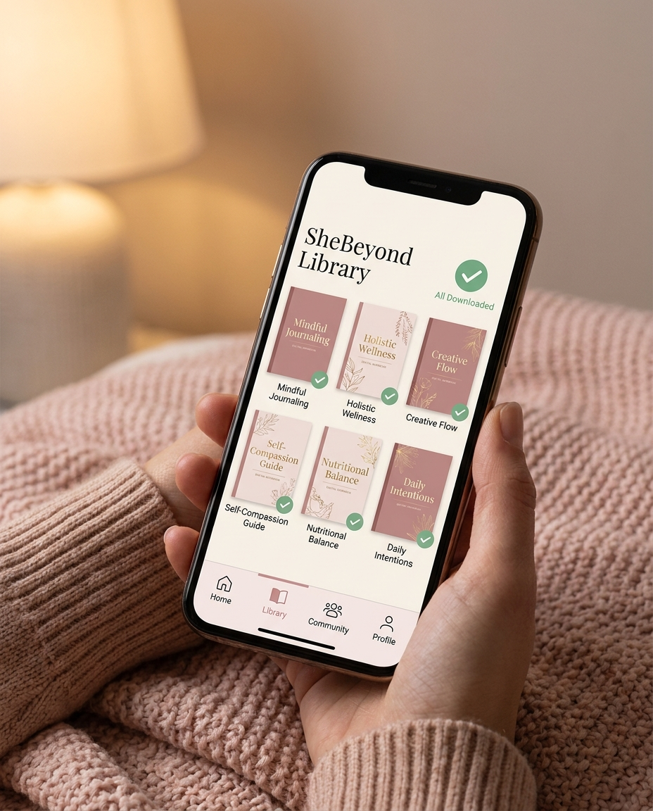 Browsing the SheBeyond library on a phone