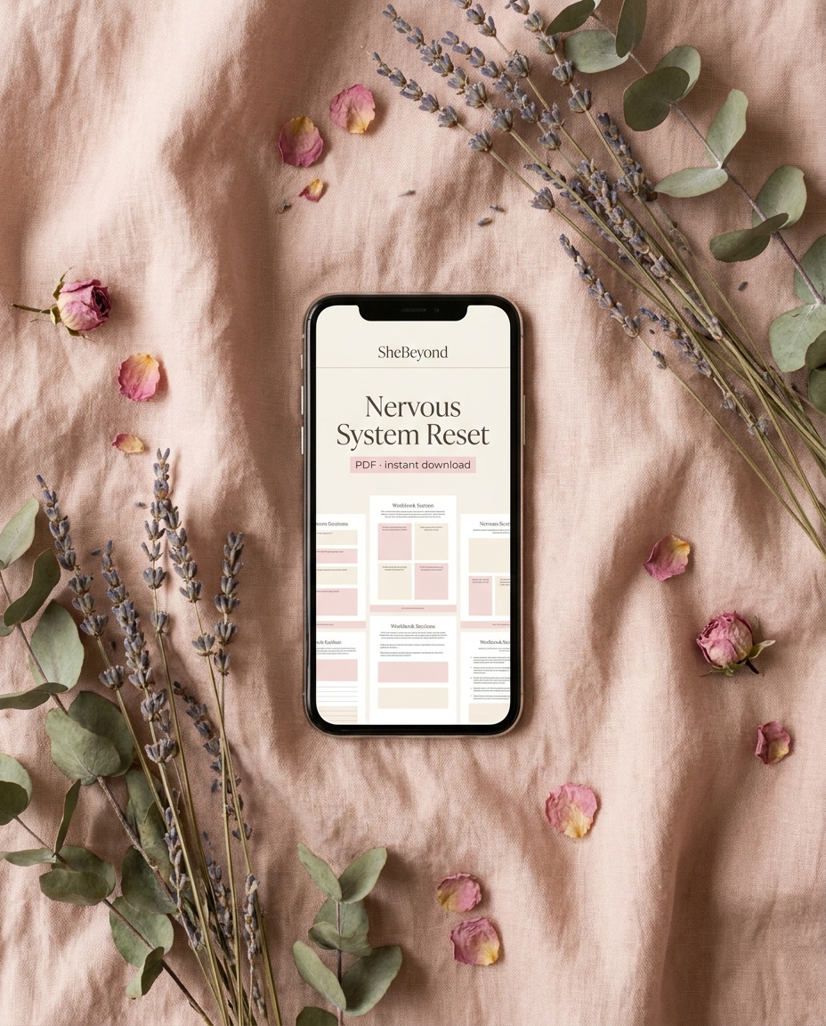 Nervous System Reset page on a phone - PDF instant download