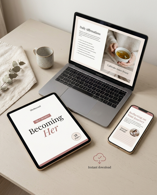 Becoming Her on tablet, phone and laptop - instant download