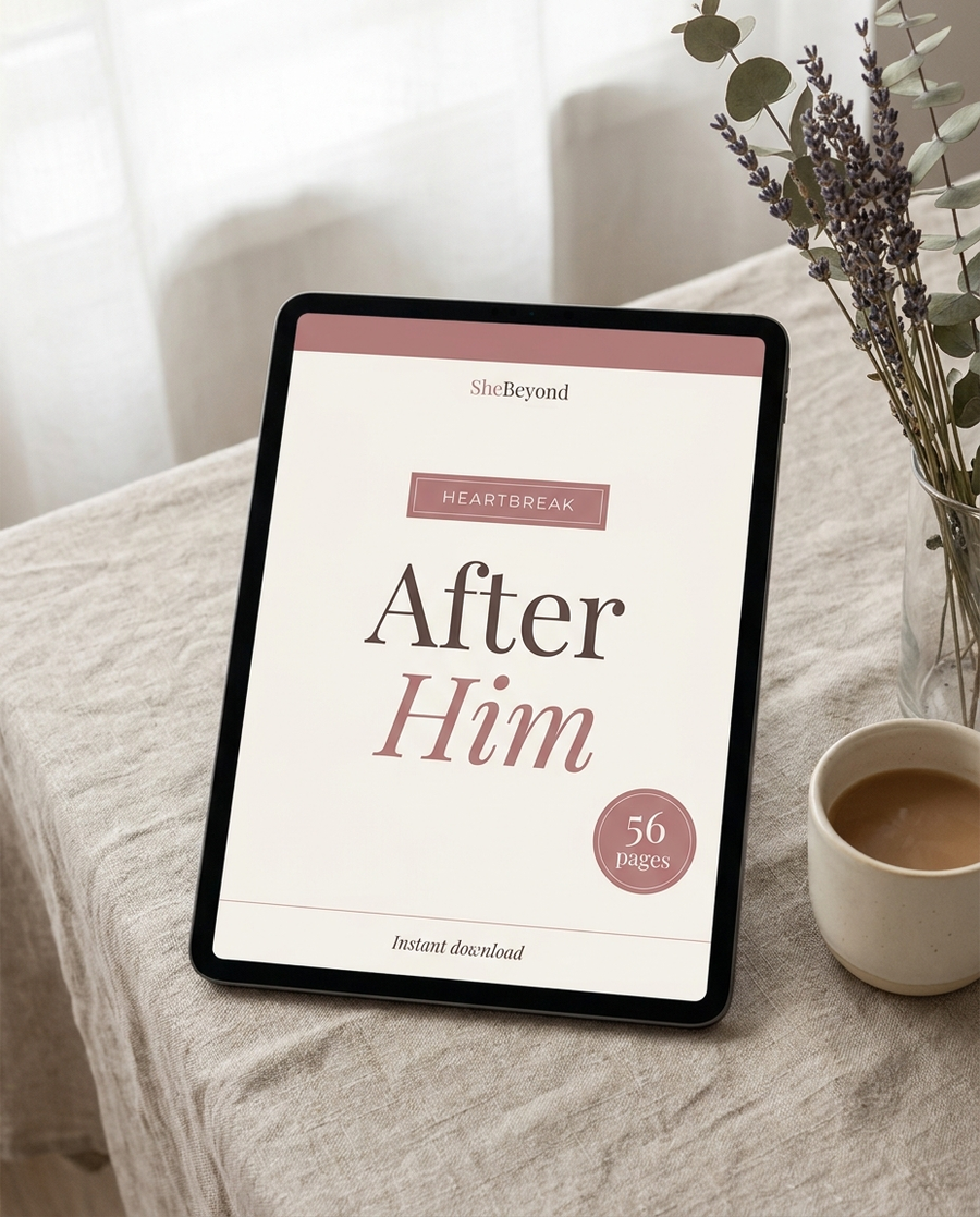 After Him workbook cover on a tablet - instant download