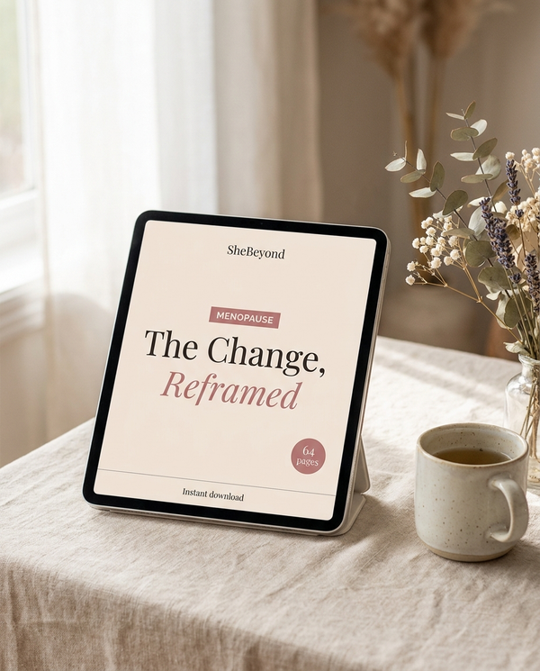 The Change, Reframed workbook cover on a tablet - instant download