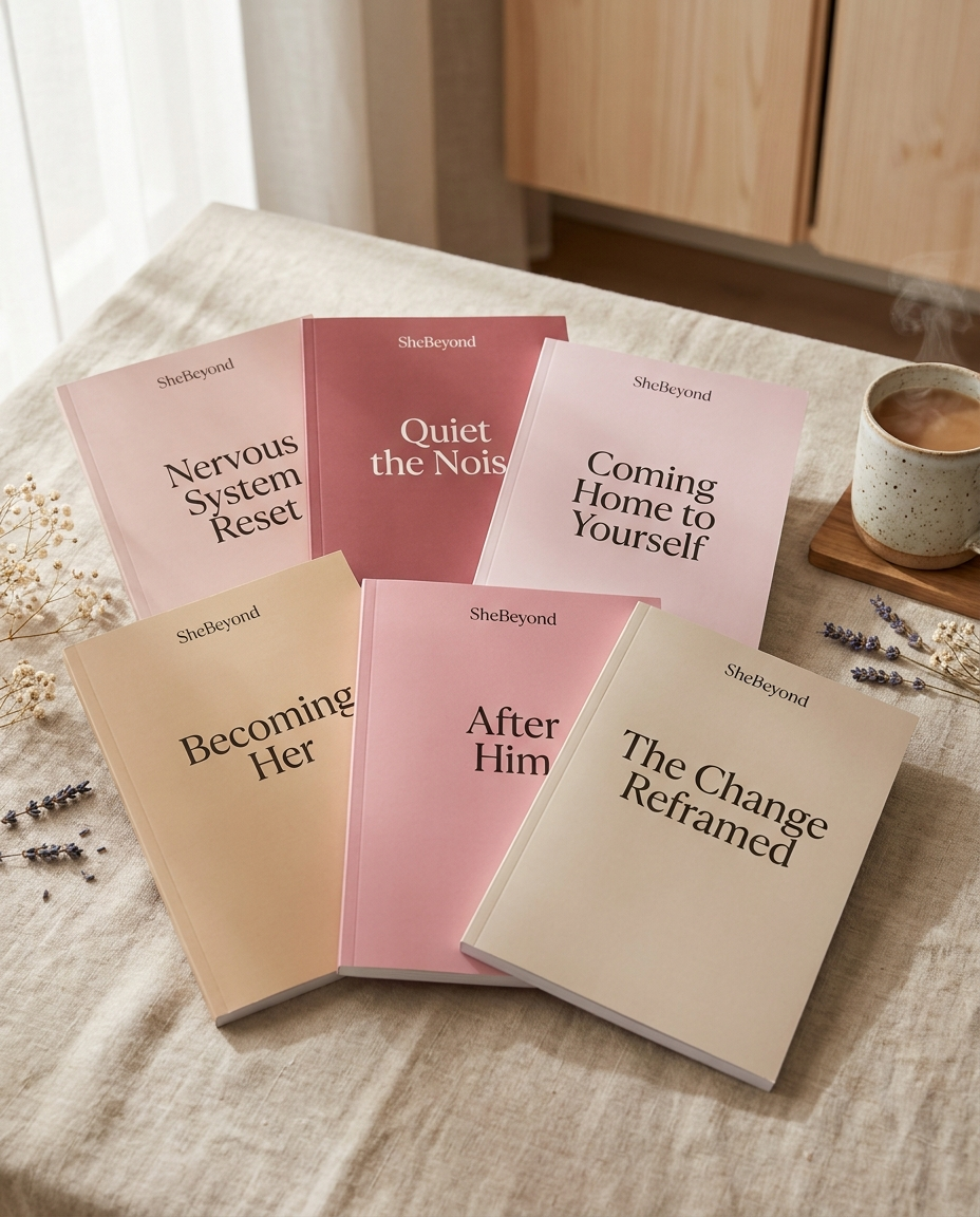 All 6 SheBeyond workbooks shown as a complete set